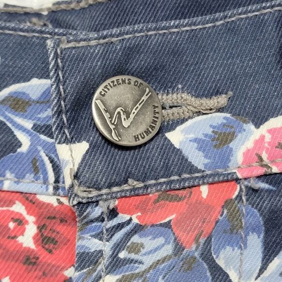 Citizens of Humanity X Jerome Daman Floral Jean Shorts 25 - Picture 4 of 11